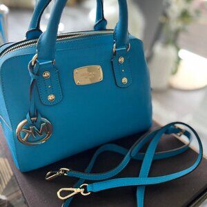 Michael Kors Teal Blue Saffiano Leather Satchel
